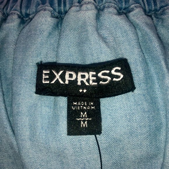 Denim Off the Shoulder Shirt - Picture 2 of 3